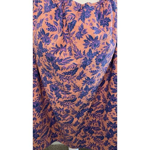 Universal Thread Orchid Floral Button Down Dress Tie Back Midi Sienna Blue XL - Picture 9 of 14